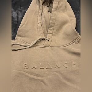 Tan Hoodie with Embossed Balance Athletica logo